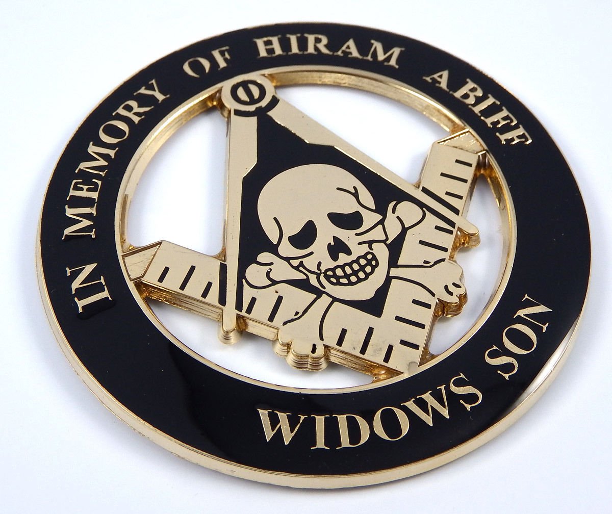 3D Masonic Hiram Abiff Car Emblem - Metal Decal for Vehicles MAS12