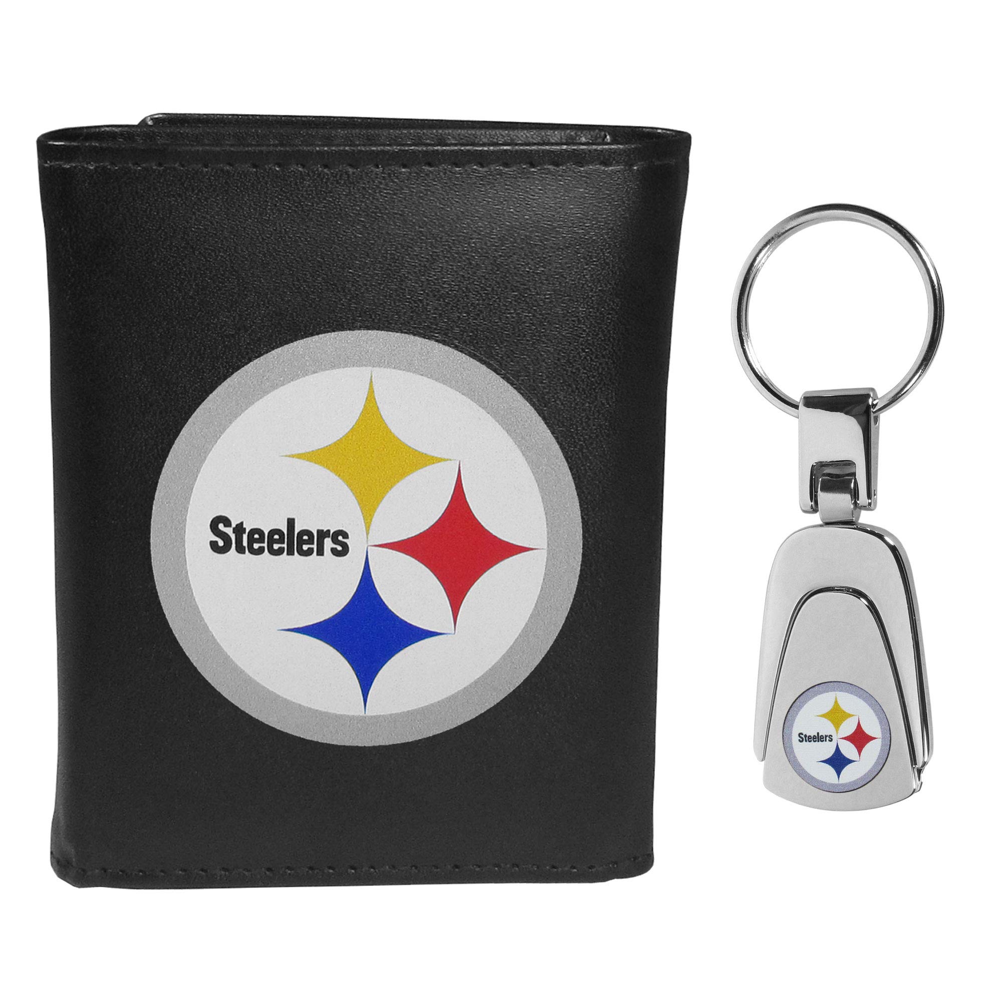 Premium Siskiyou Tri-Fold Leather Wallet with RFID Protection & Durable Steel Keychain - Perfect for Men's Everyday Carry, Travel & Gift Giving