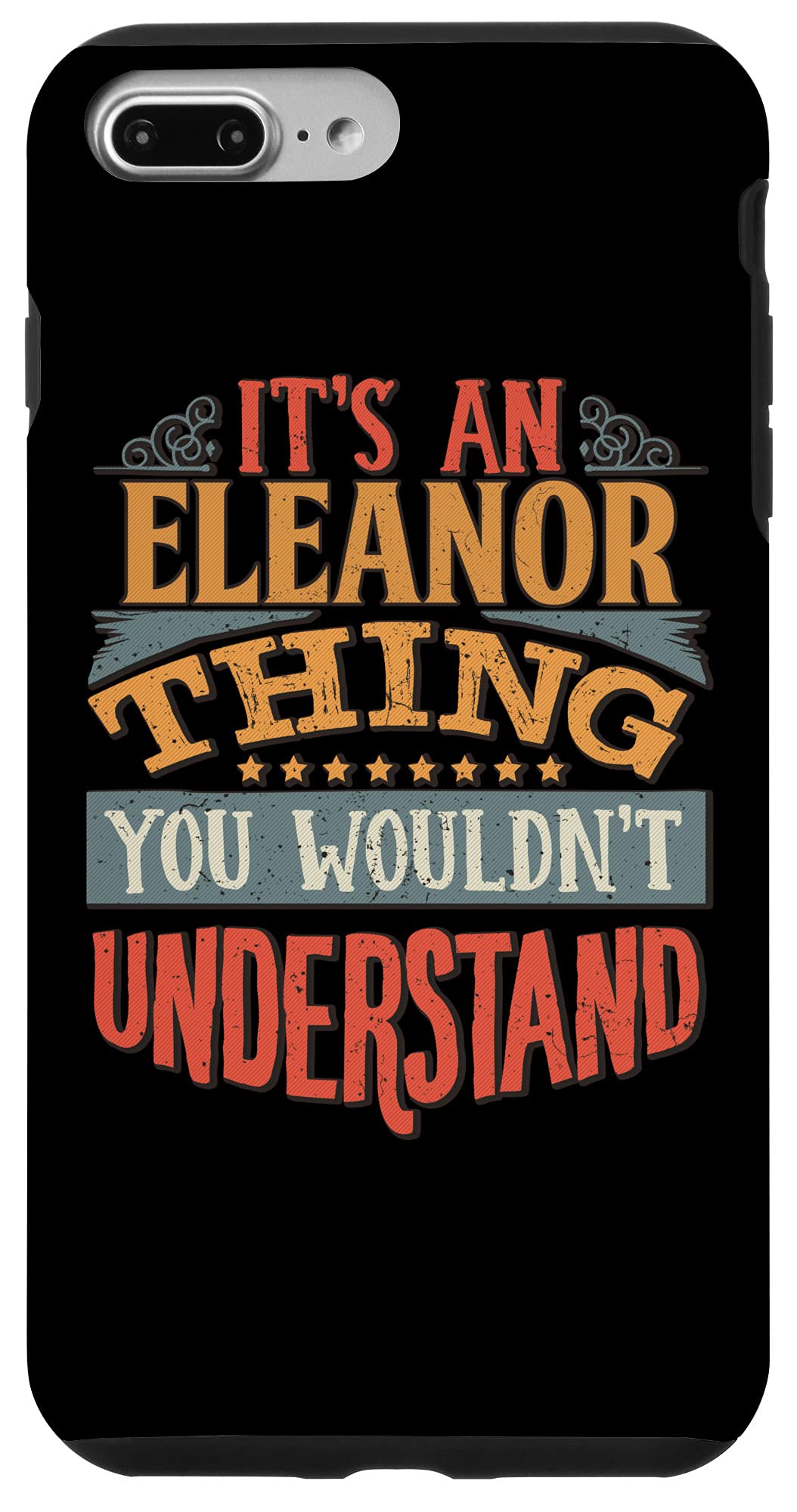 Eleanor Name Case for iPhone 7 Plus/8 Plus - Personalized Phone Cover with Elegant Design - Perfect Gift for Women, Girls, and iPhone Lovers (Home, Office, Travel Use)