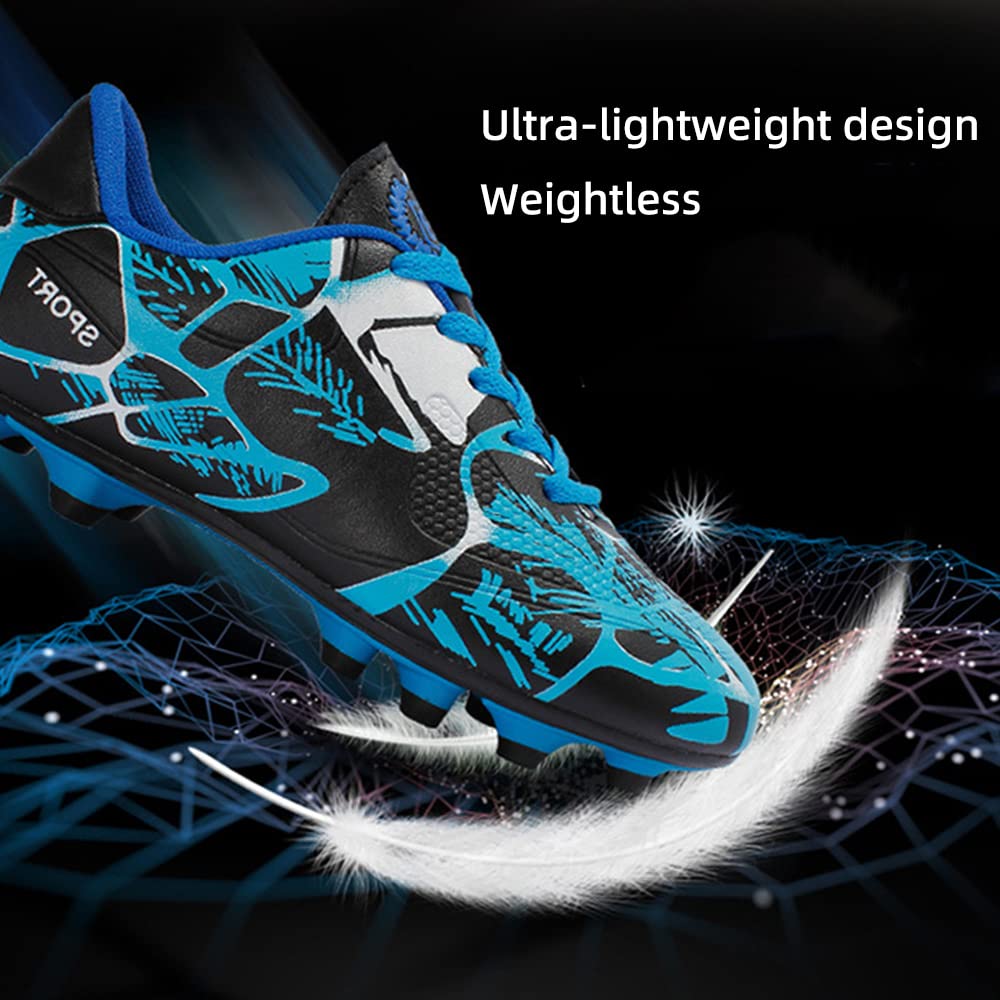 **Boys Soccer Cleats - Youth Football Boots for Kids & Teens | Breathable Comfortable Lace-Up Training Shoes for Junior Athletics | Perfect for Outdoor Soccer Practice, Games & Field Sports**