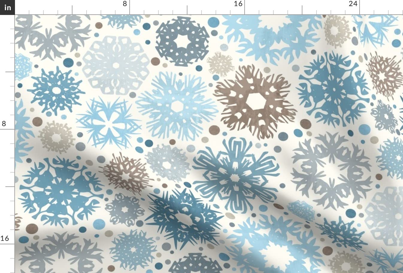 Ice Crystals Snowflakes Printed Minky Fabric by The Yard - Soft Plush Material for Sewing Baby Blankets, Quilt Backing & DIY Projects - Perfect for Nursery Decor, Winter Crafts & Cozy Home Textiles