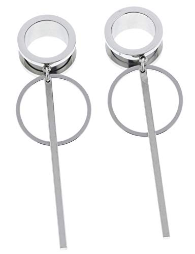 6mm-25mm 316L Surgical Steel Dangle Ear Gauges - Hypoallergenic Piercing Tunnels & Plugs for Stretching - Statement Earrings for Women & Men - Perfect for Parties, Concerts and Alternative Fashion