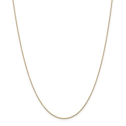 14K Gold 0.9mm Cable Chain Necklace - 4 Adjustable Lengths (16