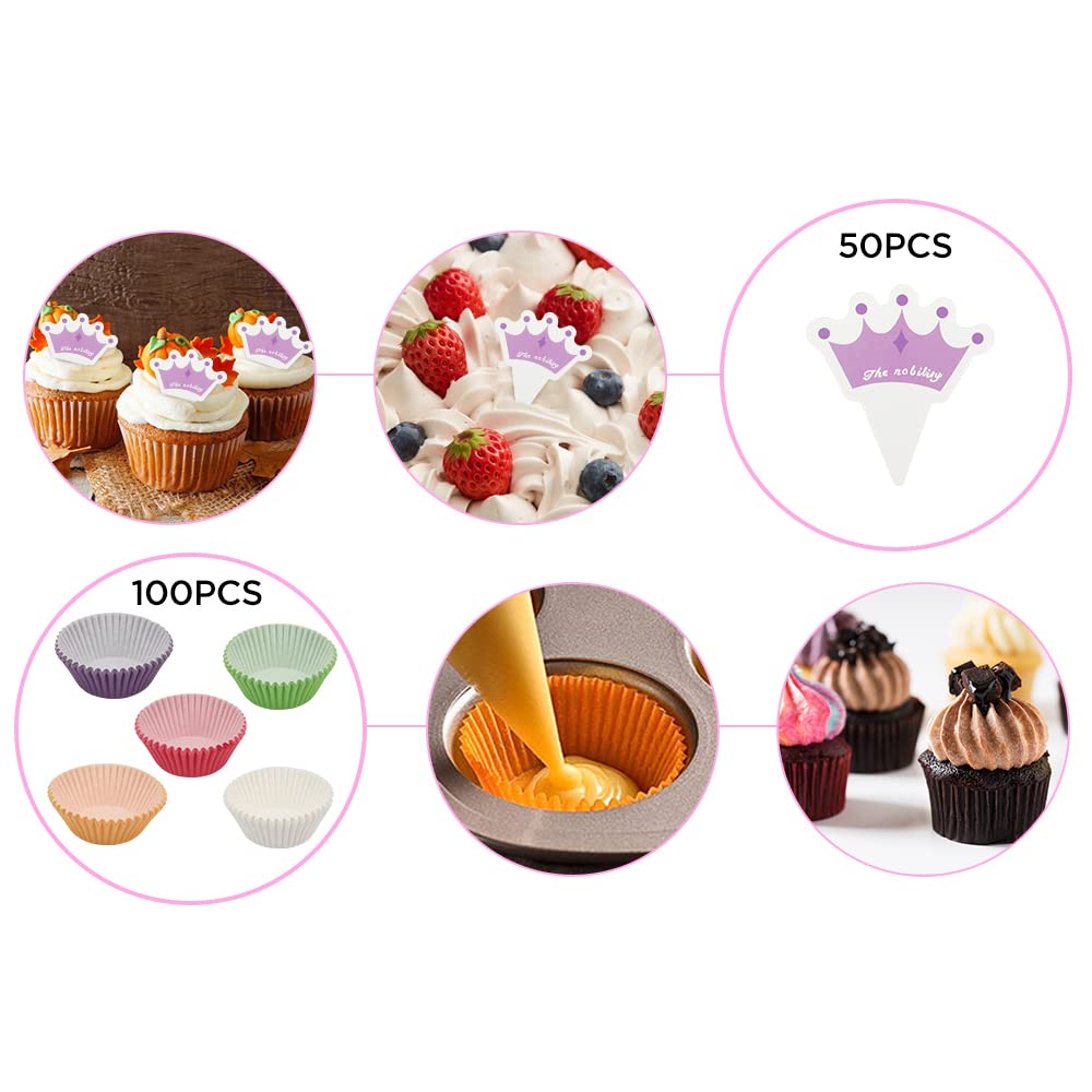 211 Pcs Cake Decorating Kit - Professional Baking Supplies Set with Rotating Turntable, Piping Bags, Toppers & Paper Cups | Perfect for Birthday Cakes, Wedding Desserts & DIY Home Baking Projects