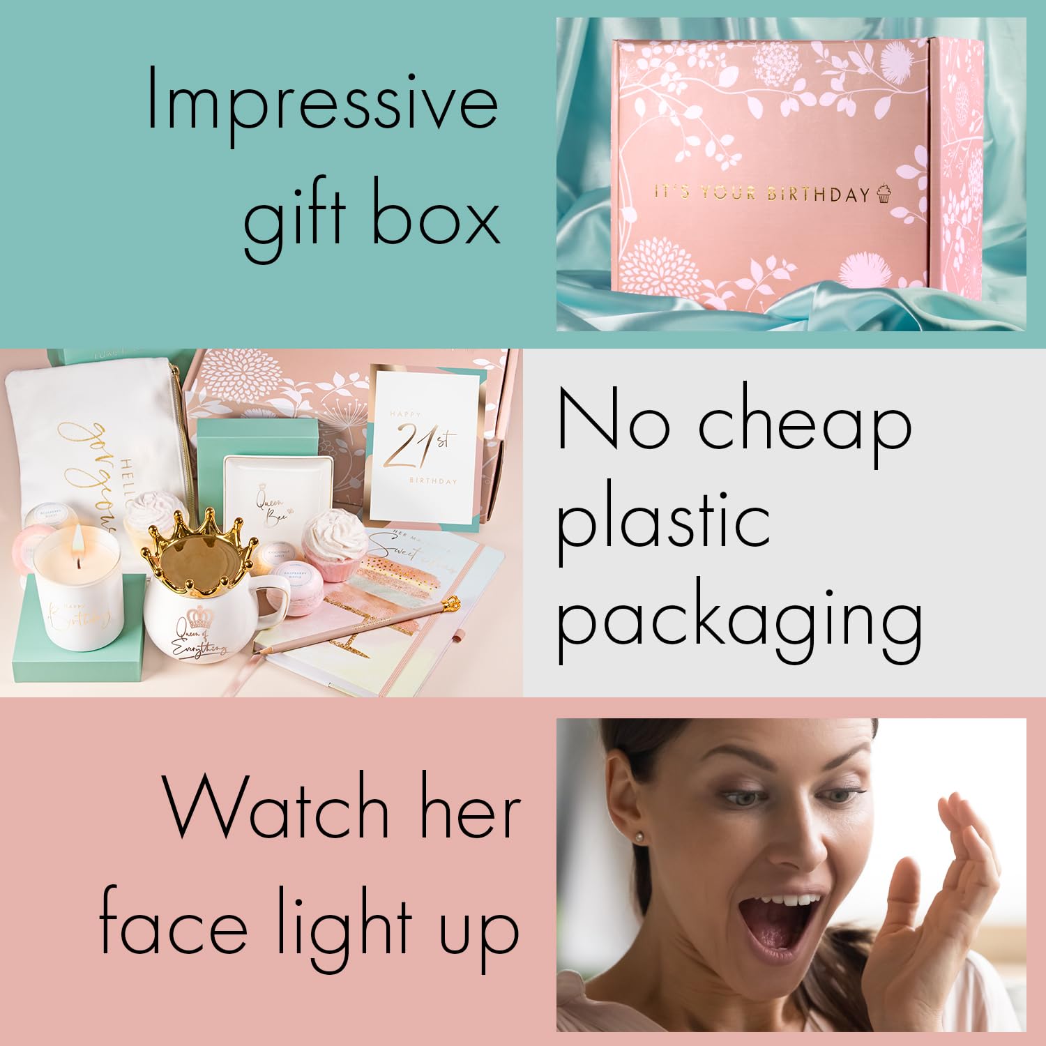 Luxury 21st Birthday Gift Baskets for Women - Elegant British-Designed Present for Her | Perfect Birthday Gift for Best Friend, Sister or Daughter | Ideal for Milestone Celebrations, Graduation Gifts & Special Occasions