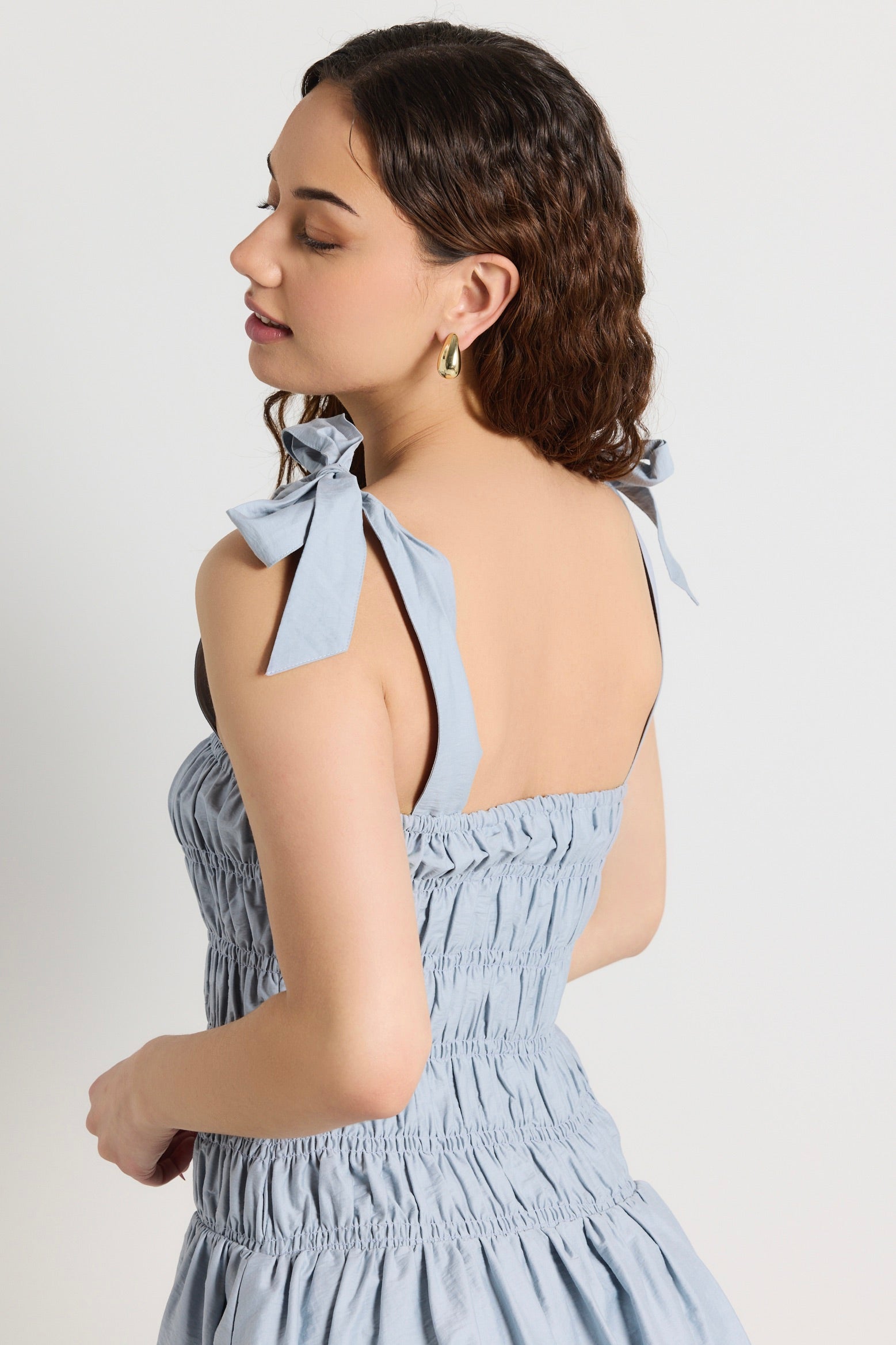 Cornflower Blue Bubble Skirt Mini Dress for Women - Flowy Party Cocktail Dress for Night Out, Date Night & Summer Vacations