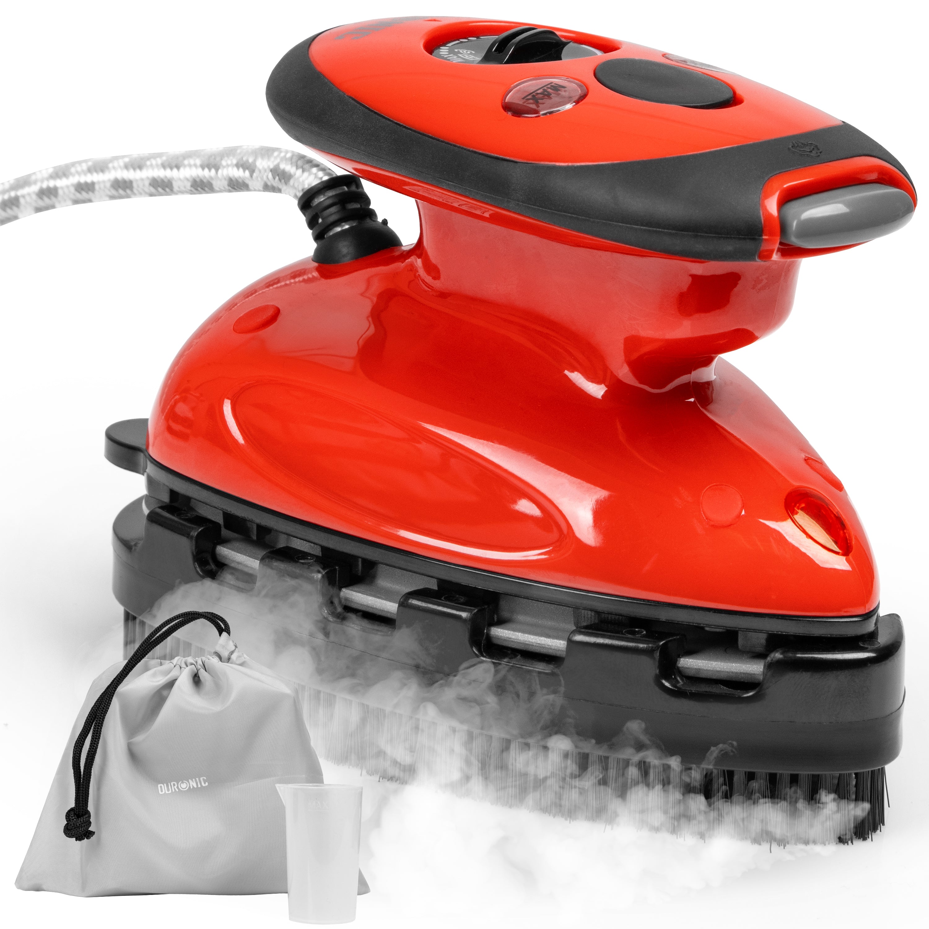 Duronic SI2 RD Mini Travel Iron & Steamer - 375W Compact Quilting Iron with 50ml Water Tank, Adjustable Heat Settings & Brush - Perfect for Patchwork, Applique, Crafting & Holiday Travel (Red) | Ideal for Sewing Projects, Fabric Crafts & On-the-Go Garment Care