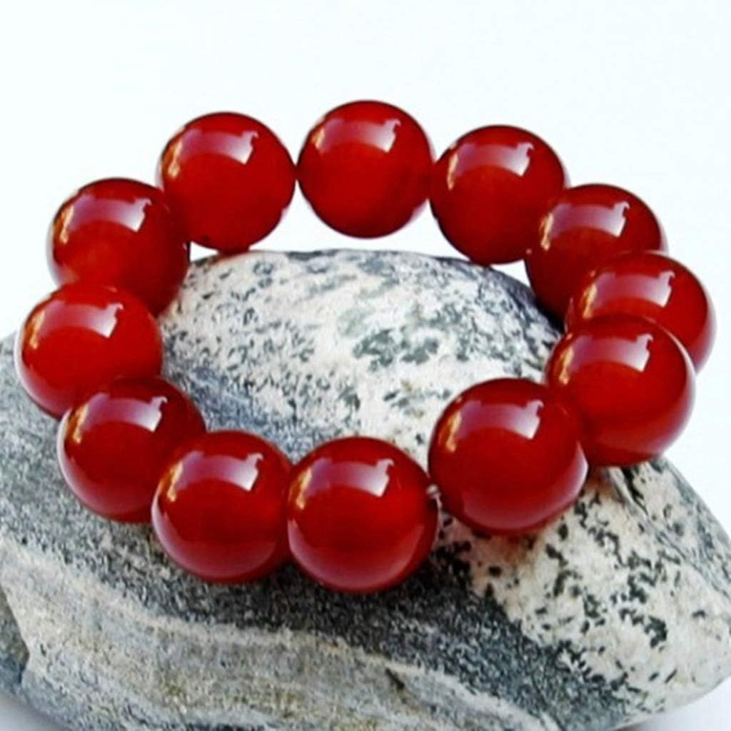 Natural Red Agate Bracelet for Men & Women - Handmade Chalcedony Crystal Beaded Jewelry, Couple Matching Gift for Anniversary, Meditation & Spiritual Healing