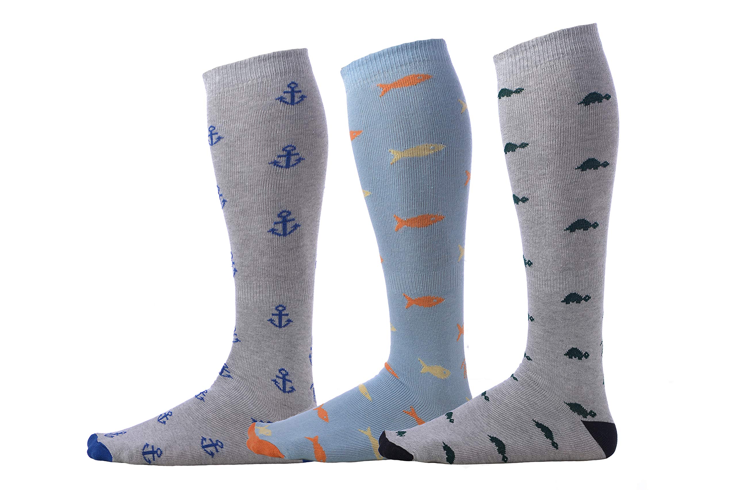 Premium Men's Over the Calf Dress Socks - 3 Pack Cotton Long Comfort Socks by Pierre Henry | Perfect for Business, Formal Wear & Office Attire