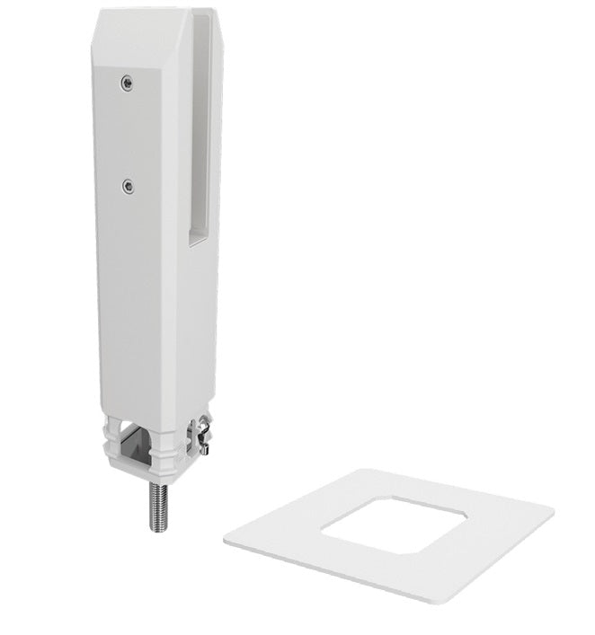 White Core Drill Spigot for Pool Fence & Balustrade - Includes Dress Ring | Durable Stainless Steel Fitting for Outdoor Railings & Safety Barriers
