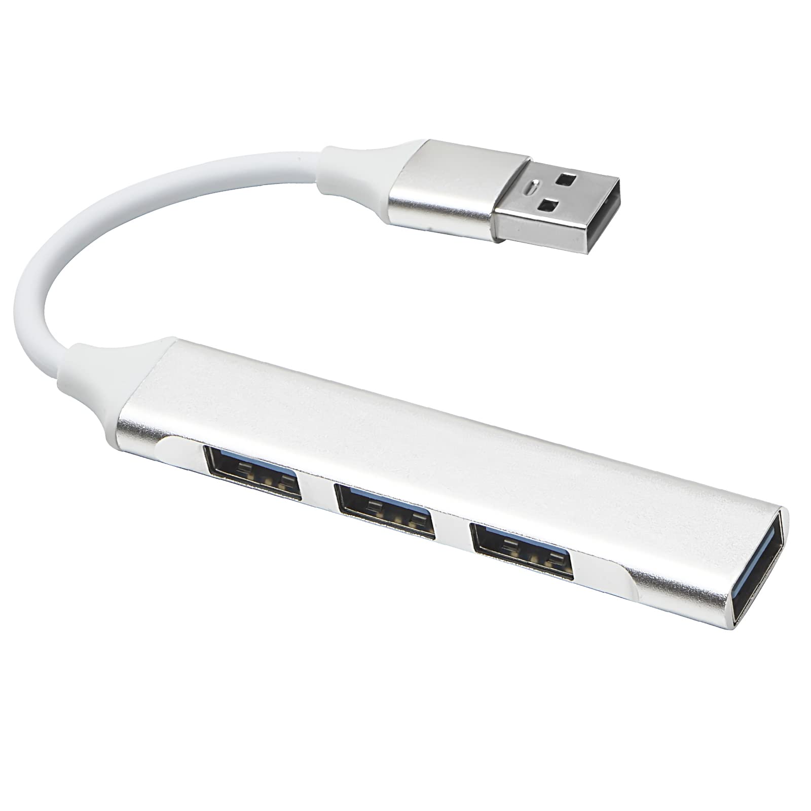 4-Port USB 3.0 Hub with USB-C Adapter - Ultra Slim USB Splitter & Extender for MacBook Pro/Air, iMac, Windows Laptops - Perfect for Home Office, Gaming & Multi-Device Charging