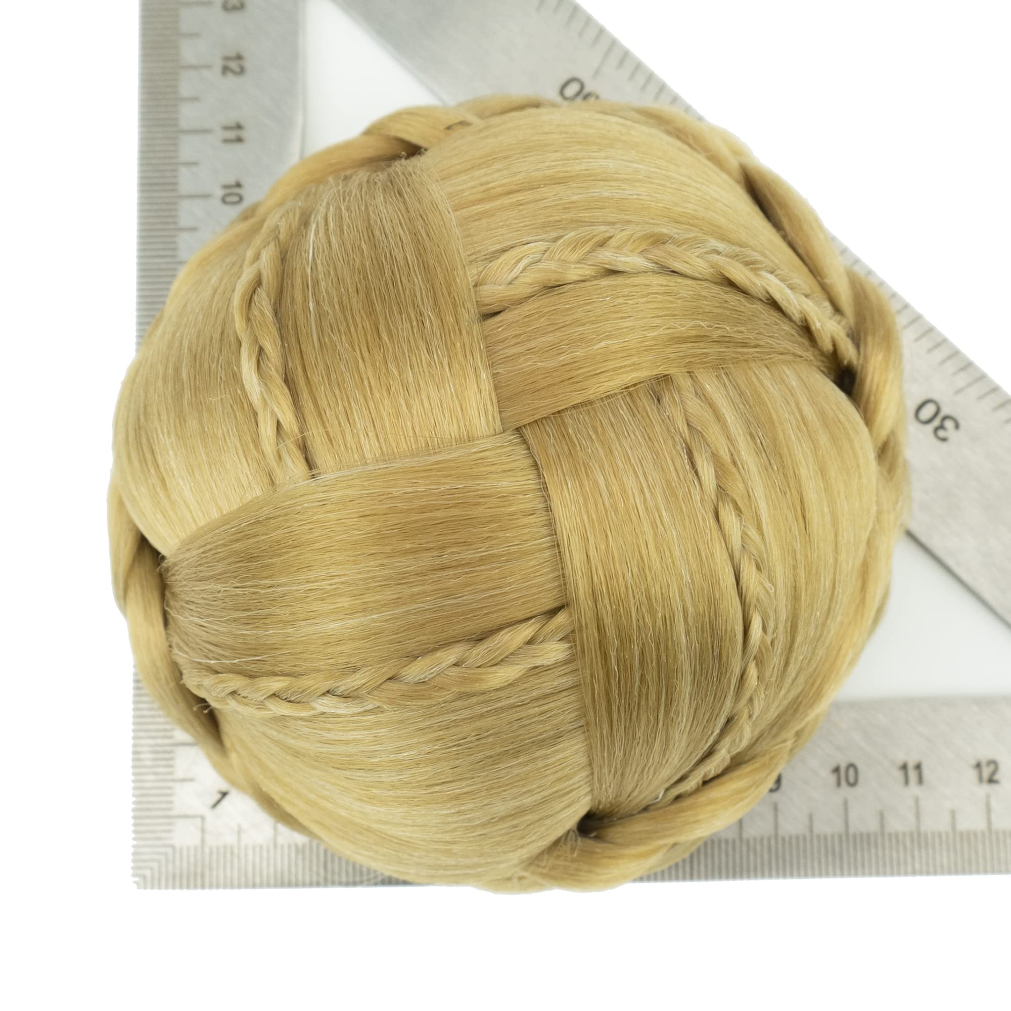 IMISSU Braided Chignon Hair Donut Bun Maker - Ash Blonde Hairpiece for Women | Perfect for Wedding, Party & Dance Performances | Easy Updo & Wig Styling Accessory
