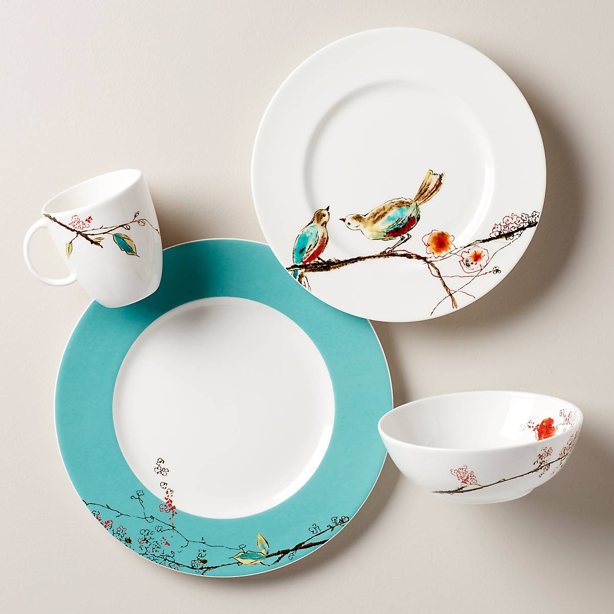 Chirp 4-Piece Dinnerware Set - Elegant Plates & Bowls for Everyday Dining & Entertaining | Perfect for Family Meals, Dinner Parties & Restaurant-Style Presentation