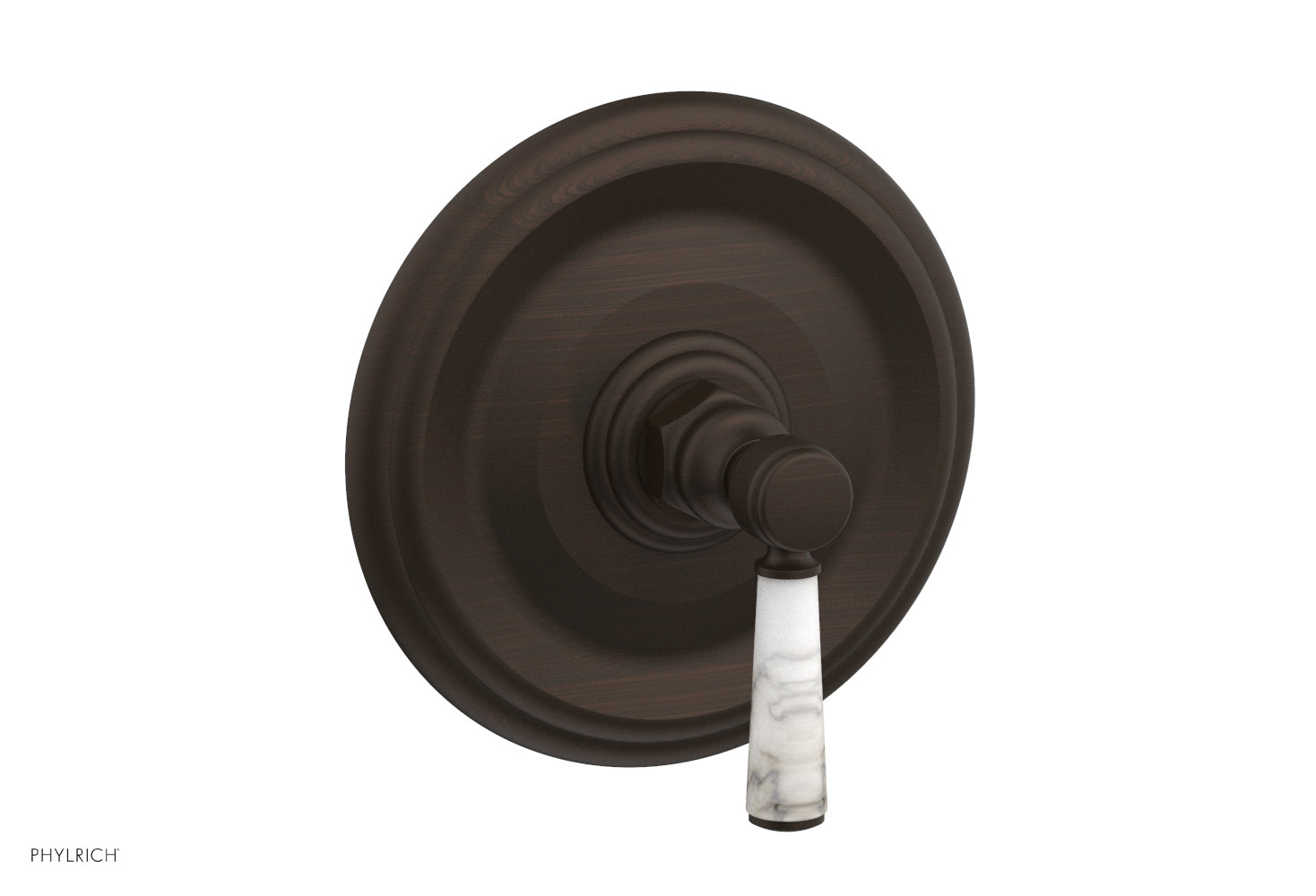 HEX TRADITIONAL Shower Trim Kit with Marble Lever Handle - 4