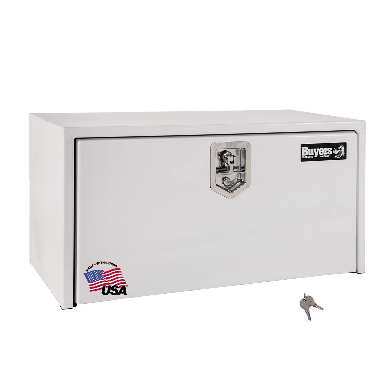 Buyers Products 1702403 Heavy-Duty Steel Underbody Truck Tool Box - 18 x 18 x 30 Inches, White - Secure Storage for Truck Accessories & Equipment - Perfect for Commercial Trucks, Work Vans & Pickup Trucks