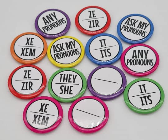 My Pronouns Are Pins - Bulk Pack of 500 Customizable LGBTQ+ Pride Badges (1 Inch/25mm) - Gender Pronouns Pins for Pride Events, School, Work & Everyday Wear