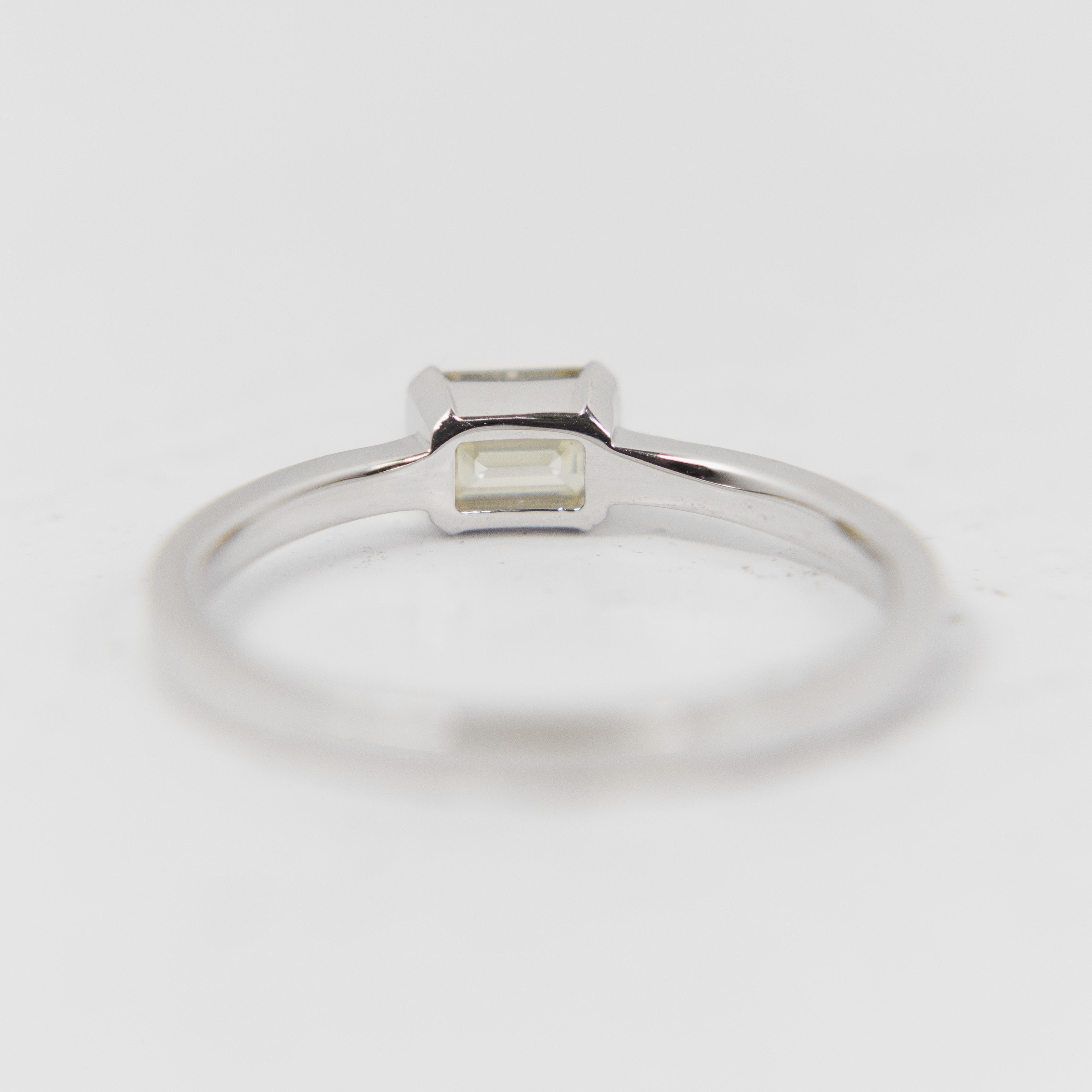 14K White Gold East West Emerald Cut Diamond Ring - Elegant Wedding Band & Anniversary Gift for Her
