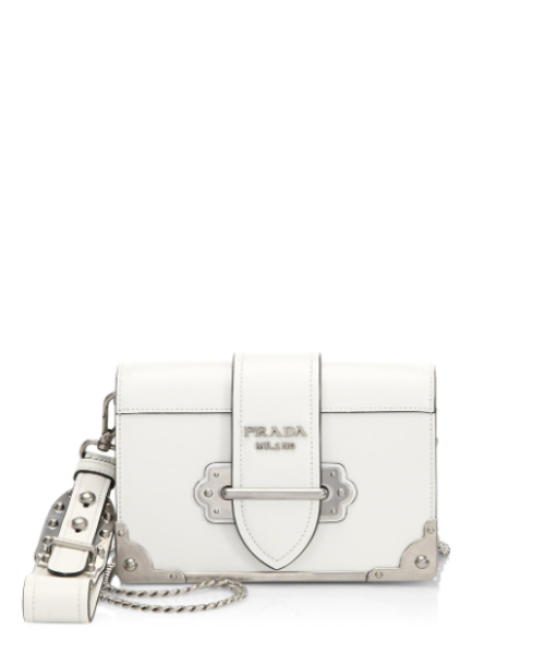 Prada Cahier Light Green Calf Leather Handbag for Women | Luxury Designer Shoulder Bag for Work, Travel & Evening Events