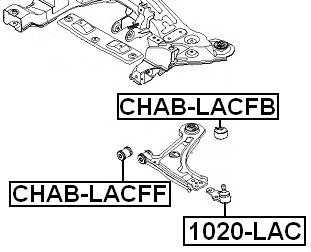 Febest CHAB-LACFB Rear & Front Arm Bushing - OEM 96391856 Replacement - Improve Suspension & Handling for Smooth Driving