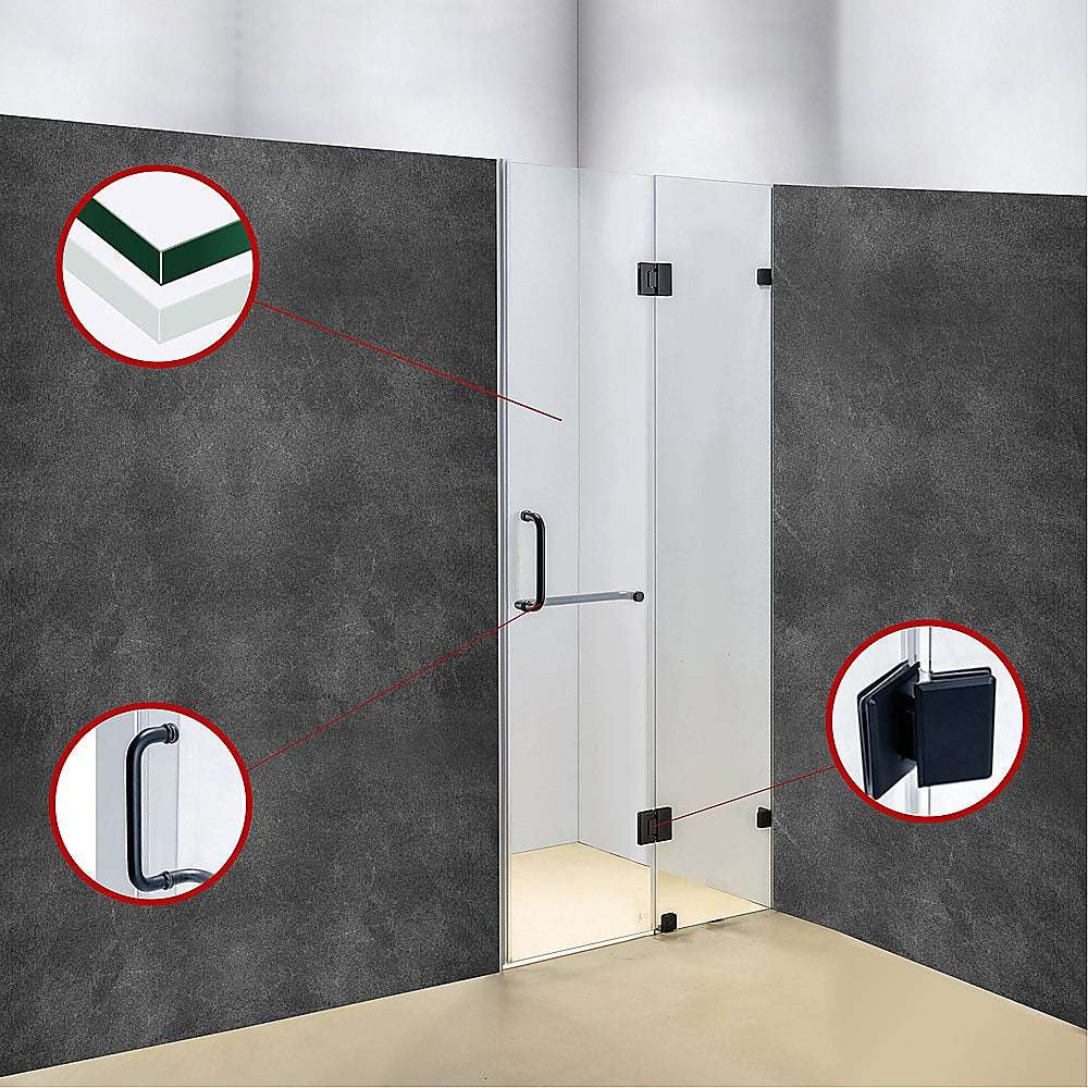 10mm Frameless Shower Screen 110x200cm - Premium Wall to Wall Bathroom Glass Panel by Della Francesca - Perfect for Modern Walk-in Showers and Spa-Like Bathroom Renovations