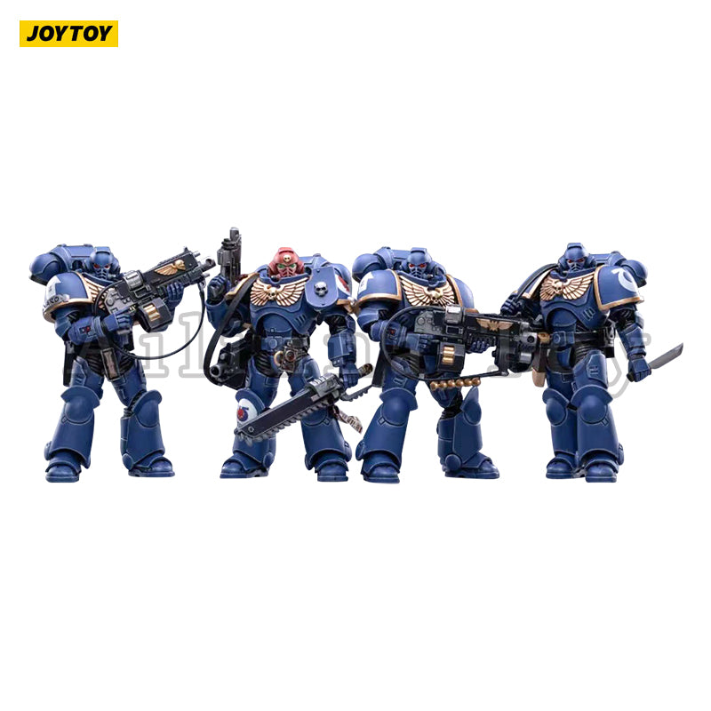 JOYTOY 1/18 Scale Warhammer 40K Ultramarines Intercessors Action Figure Set (4PCS) - Highly Detailed Collectible Miniatures for Tabletop Gaming, Display & Warhammer 40K Fans