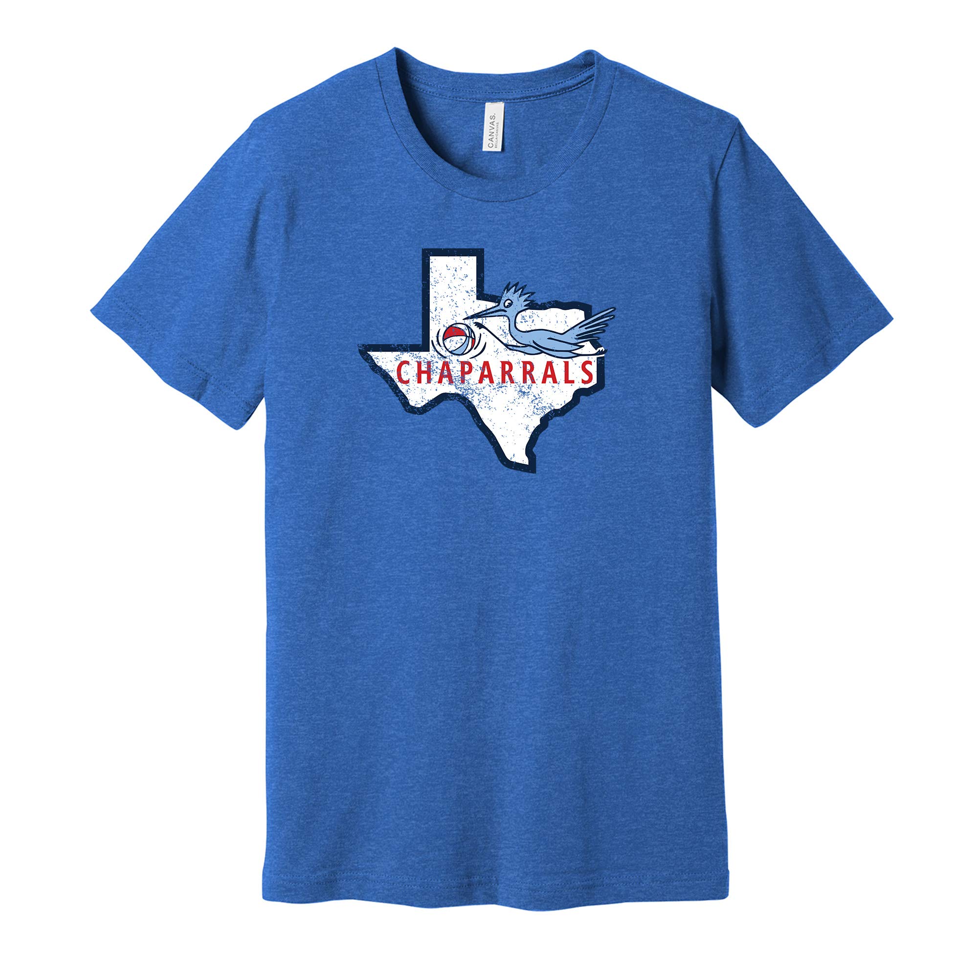 Vintage Dallas Chaparrals Distressed Logo T-Shirt - Retro Defunct Sports Team Tee - Celebrate NBA Heritage & History - Blue - Large - Perfect for Throwback Sports Fans & Vintage Collectors