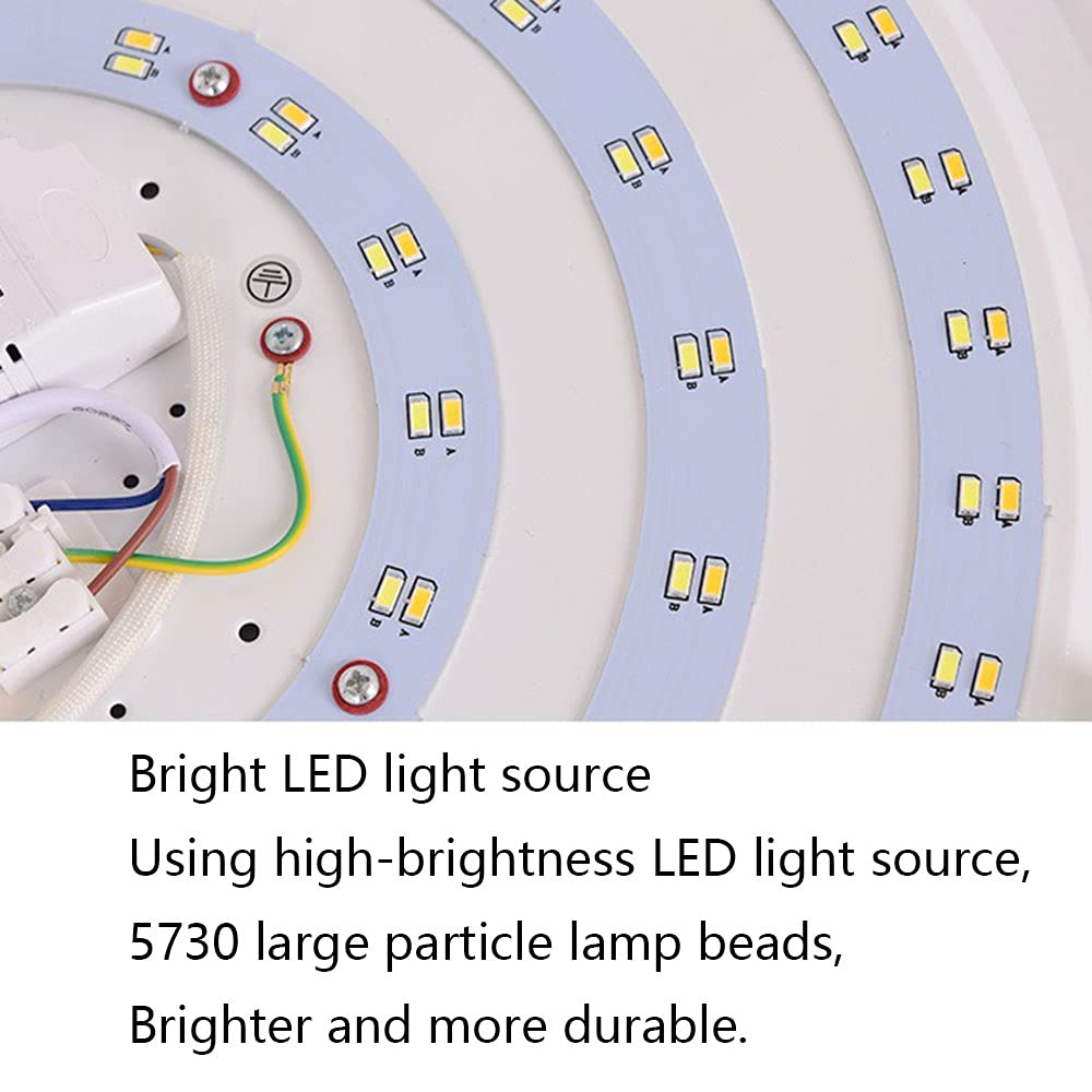 12W Tri-Tone LED Ceiling Light - 1190lm Recessed Flat Panel Fixture with Golden Aluminum Frame, Easy Installation for Bedroom & Balcony | Dimmable Close-to-Ceiling Lighting for Modern Homes