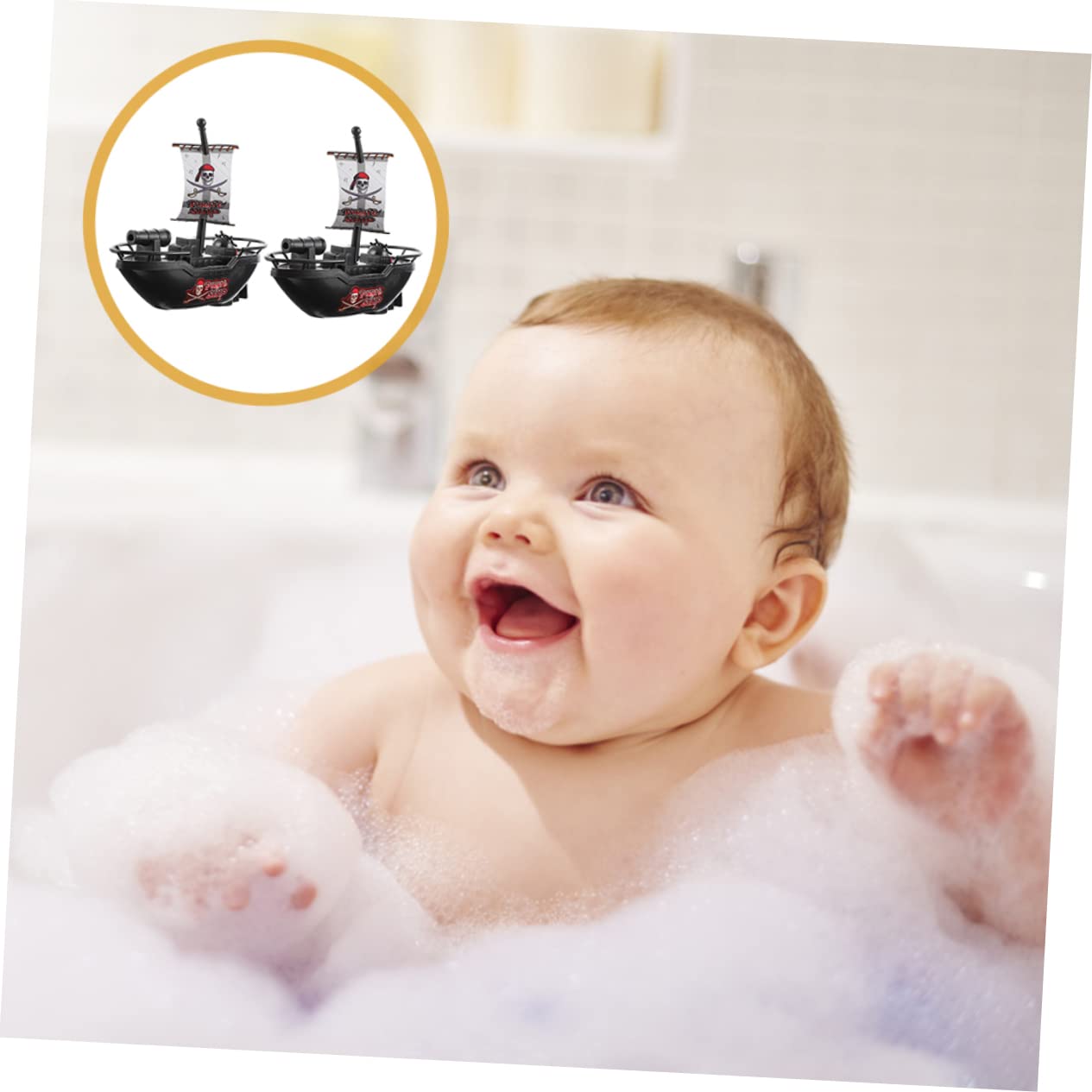 VICASKY 6 Pack Black Plastic Toy Boats - Mini Sailboat Pool Toys for Kids, Floating Bath & Beach Play Set - Fun Outdoor Water Games for Pools, Lakes & Ocean