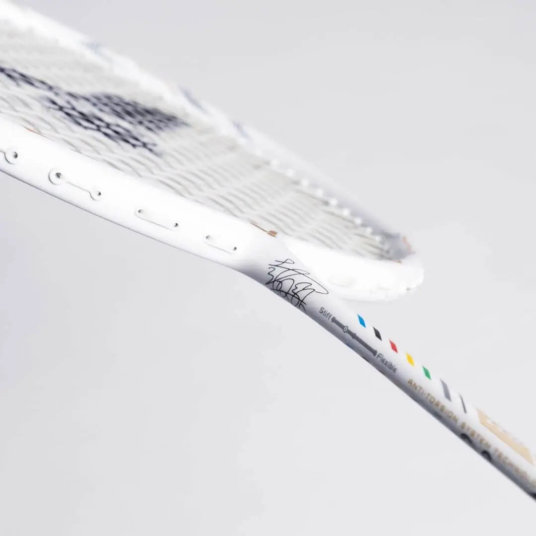 Victor Thruster K Falcon Claw LTD A (TK FC LTD A) Badminton Racket - Premium White Carbon Fiber Shuttlecock Racket for Professional & Tournament Play