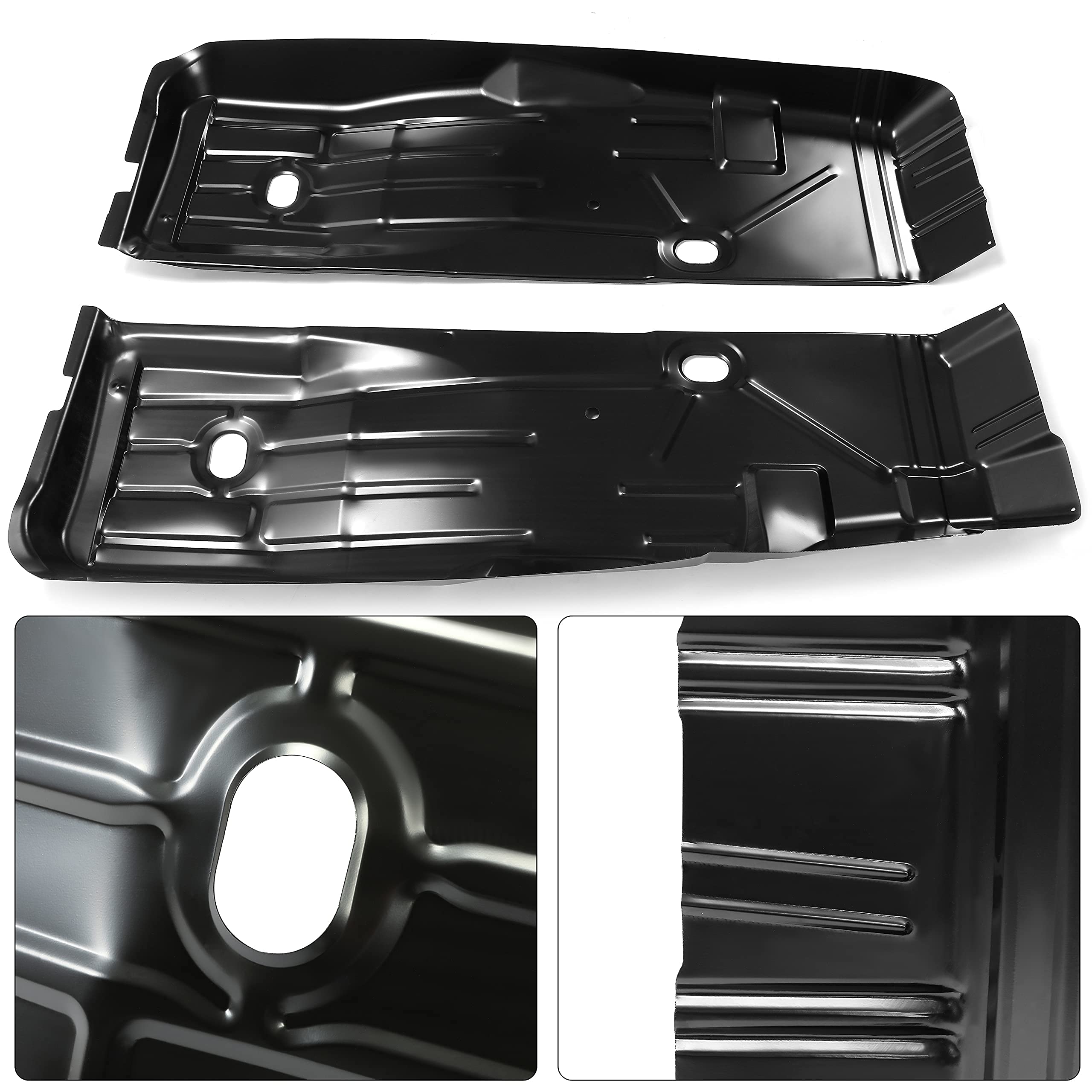 HECASA Black Steel Front Floor Pans Replacement for 1967-1969 Chevy Camaro & Pontiac Firebird - Durable Repair Panels for Classic Car Restoration (Perfect for Rust Repair & Floorboard Replacement)