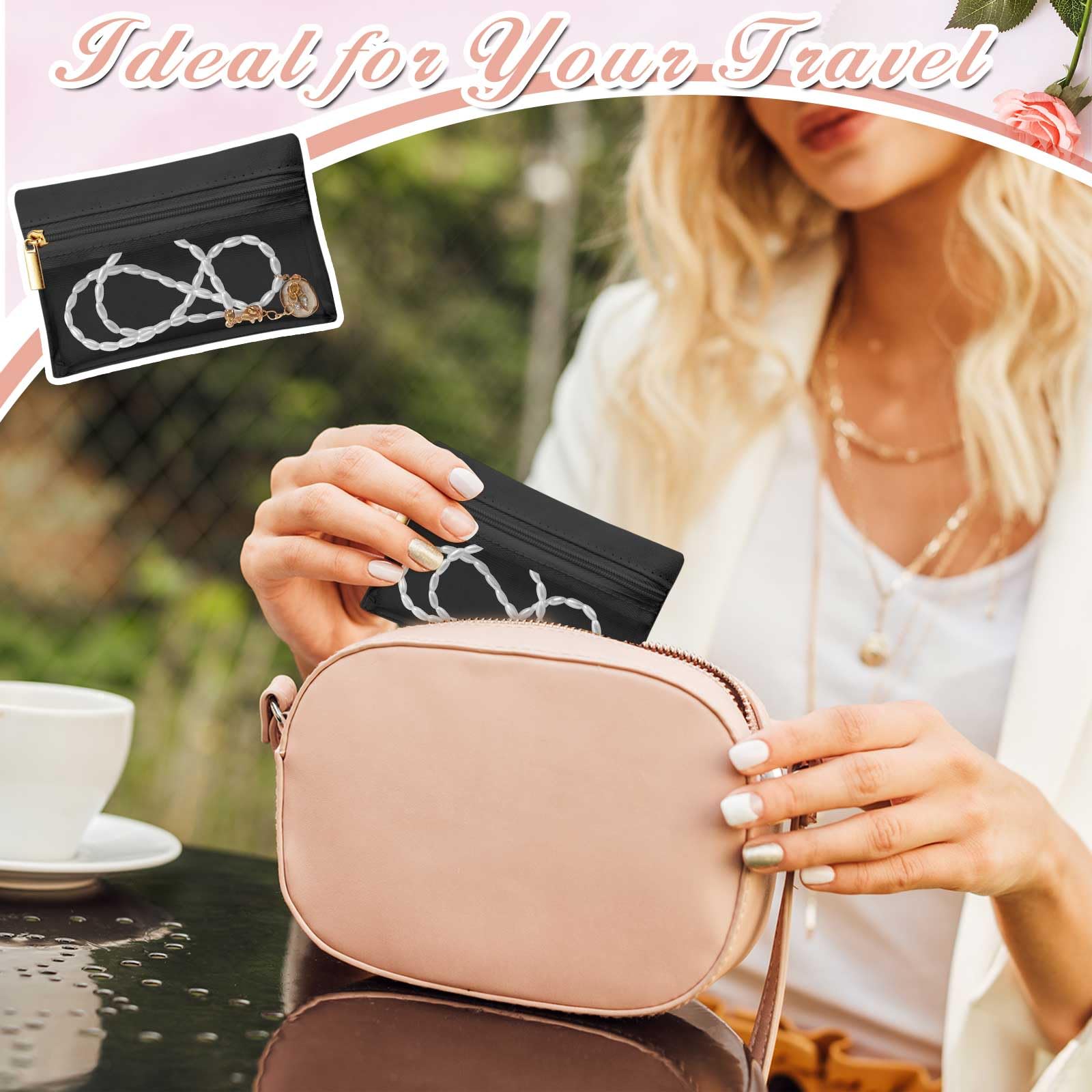 36 Pcs Travel Jewelry Organizer Bags - Flannel Zipper Pouch for Necklace & Earrings Storage | Portable Jewelry Case for Women | Perfect for Travel, Gifts & Daily Jewelry Organization