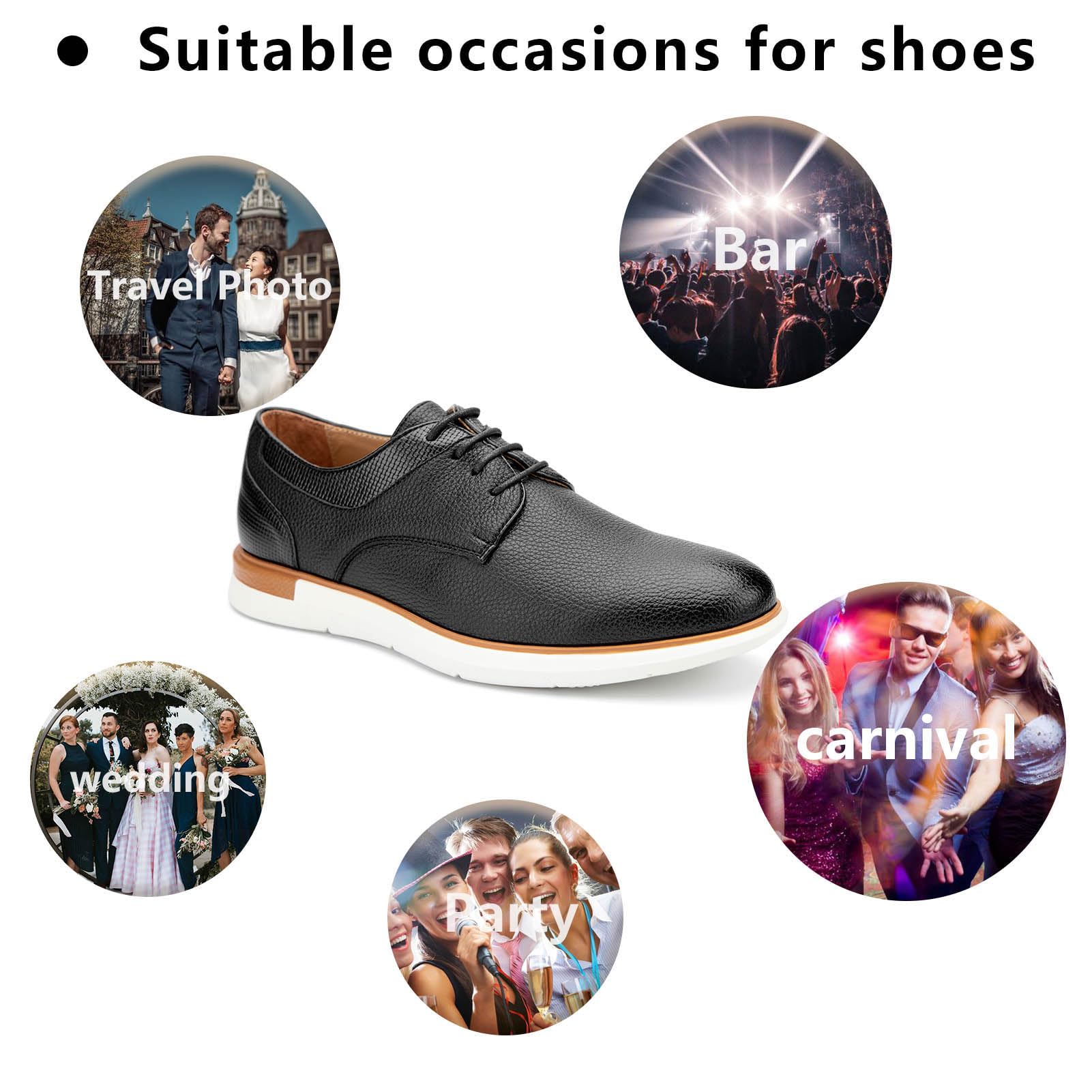 Meijiana Men's Oxford Dress Shoes - Genuine Leather Lace-Up Business Casual Shoes for Work & Formal Occasions | Comfortable Office & Wedding Footwear