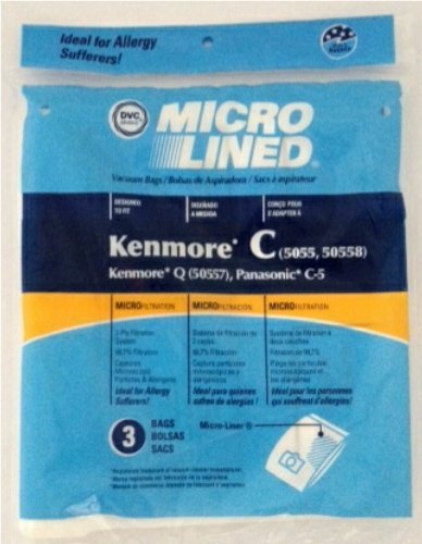 Kenmore 5055/50558 Micro Lined Paper Vacuum Bags - 3 Pack | Premium Dust & Allergen Protection for Kenmore Vacuums | Ideal for Homes with Pets, Allergies & Hardwood Floors