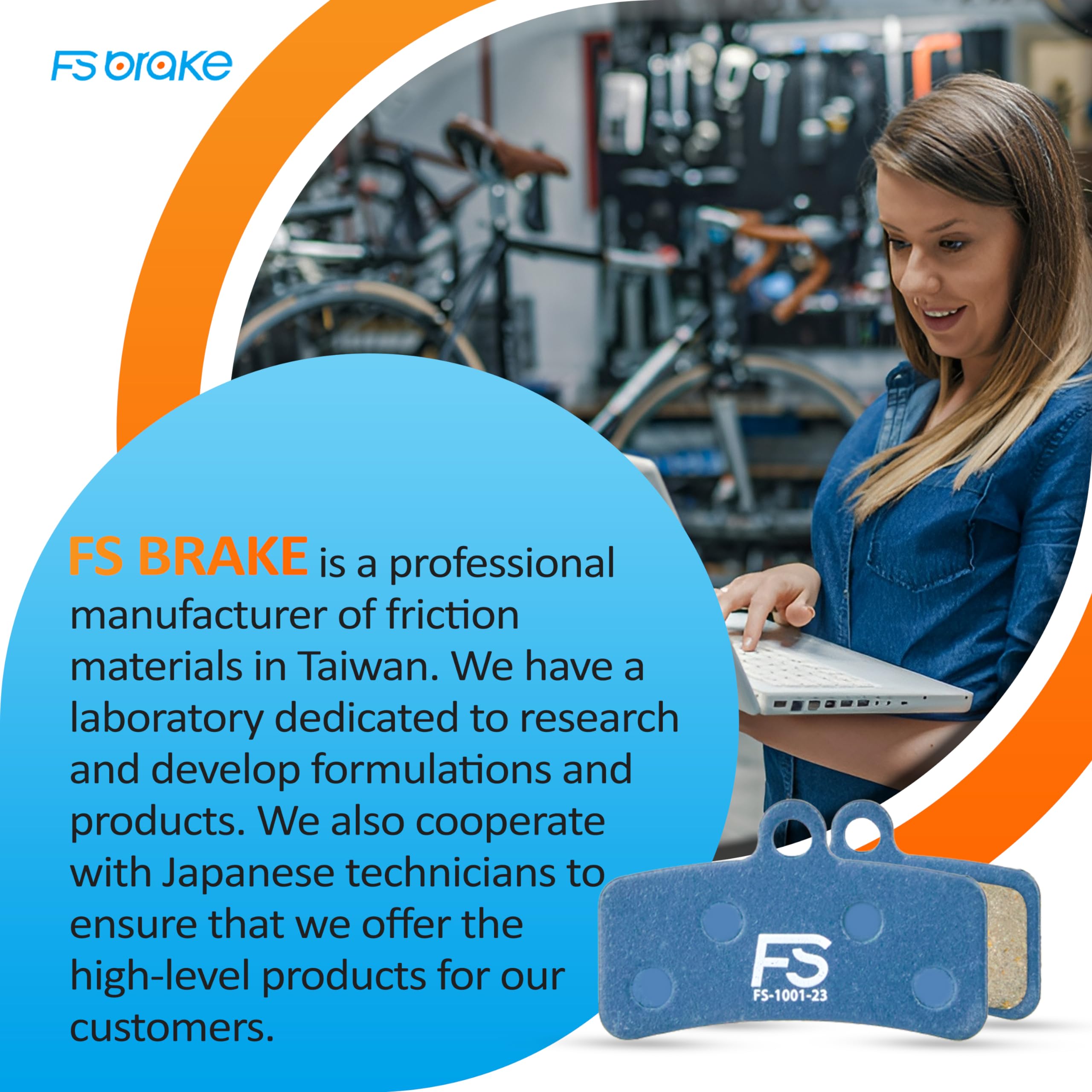 FS-DEXT Bike Brake Pads - Compatible with Shimano Tektro TRP Disc Brakes | Ultra Quiet Smooth Running Brake Pads for Road Mountain & E-Bikes | Enhanced Control & Modulation | Perfect for Commuting, Trail Riding & Downhill Cycling