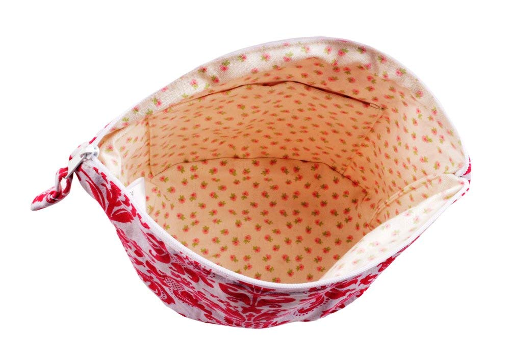 HVE Women's Floral Print Makeup Pouch | Waterproof Cosmetic Bag | Travel Toiletry Organizer | Perfect for Makeup Brushes, Lipsticks & Skincare | Great Gift for Girls & Women | Ideal for Travel, Gym & Daily Use