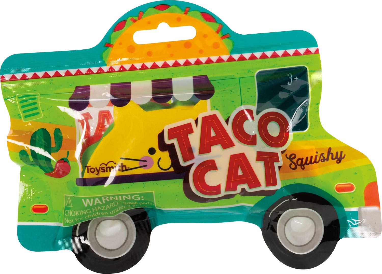 Toysmith Tacocat Squishy Stress Relief Toy - Cute Cat & Taco Shaped Soft Squishy Fidget Toy for Kids & Adults - Perfect for Anxiety Relief, Office Desk & Classroom Fidgeting
