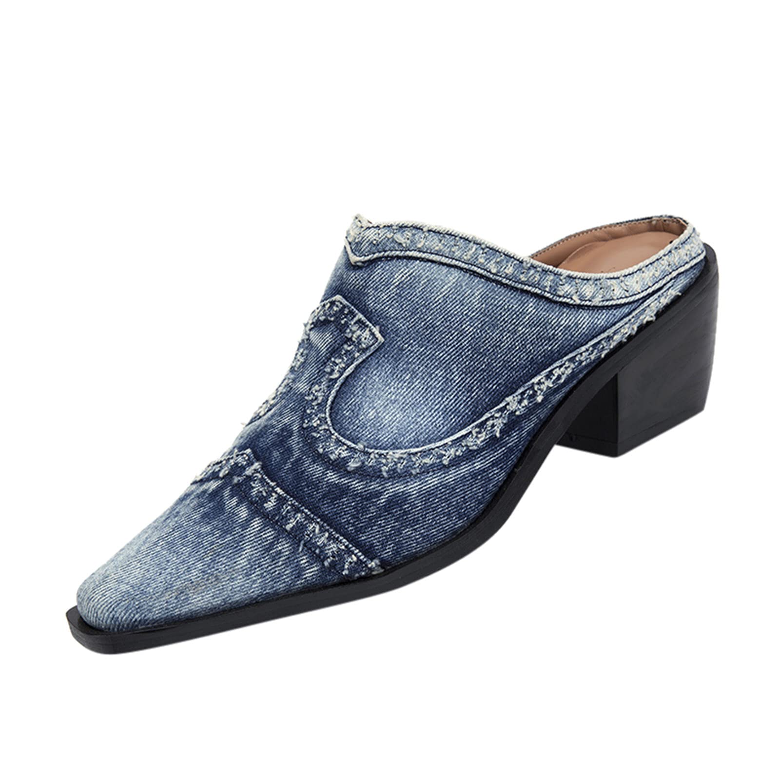 Women's Soft Bottom Slippers - Breathable Summer Indoor/Outdoor Casual Shoes - Comfortable Heel Slides for Home, Beach & Lounging - Fashionable Denim Design for Women's Footwear