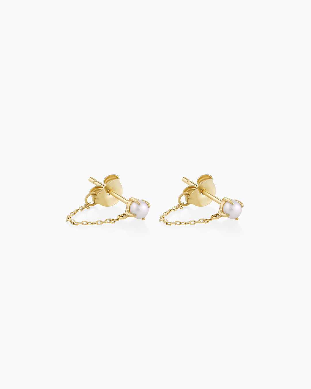 Pearl Newport Chain Huggie Earrings - Elegant Pearl Drop Earrings for Women, Perfect for Weddings, Parties & Everyday Wear