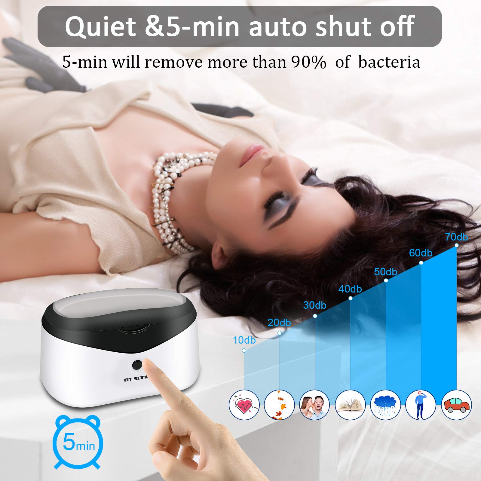 Ultrasonic Jewelry Cleaner Machine for Rings, Watches, Eyeglasses, Coins & More - 304 Stainless Steel Tank with Cleaning Basket & Watch Holder - 21oz Capacity - Perfect for Home, Travel & Professional Jewelry Care