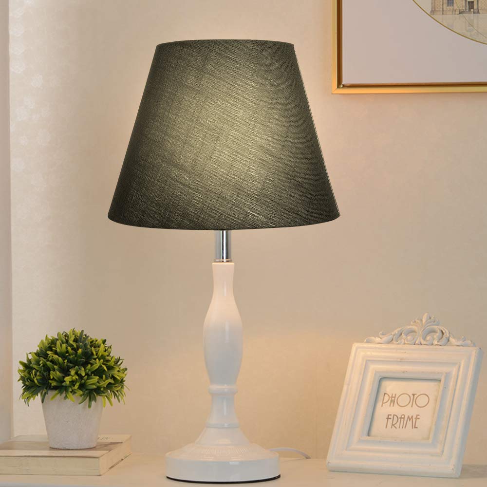 TOOTOO STAR Black Fabric Lamp Shade for Table & Floor Lamps - 6x10x7.5 Inch Spider Fitter Replacement - Perfect for Living Room, Bedroom, Office Lighting Decor