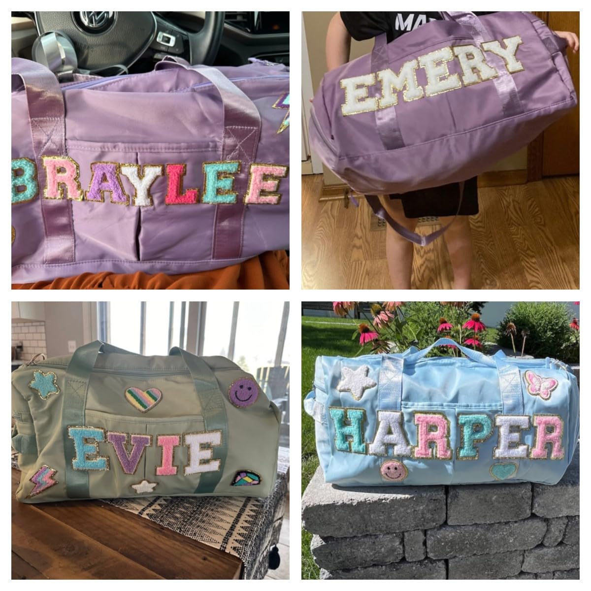 Personalized Dance Bag for Girls - Custom Name Patch Yoga & Ballet Duffel Bag - Women's Cheerleader & Gym Travel Bag - Perfect for Dance Classes, Yoga Sessions, Gym Workouts & Bridesmaid Events