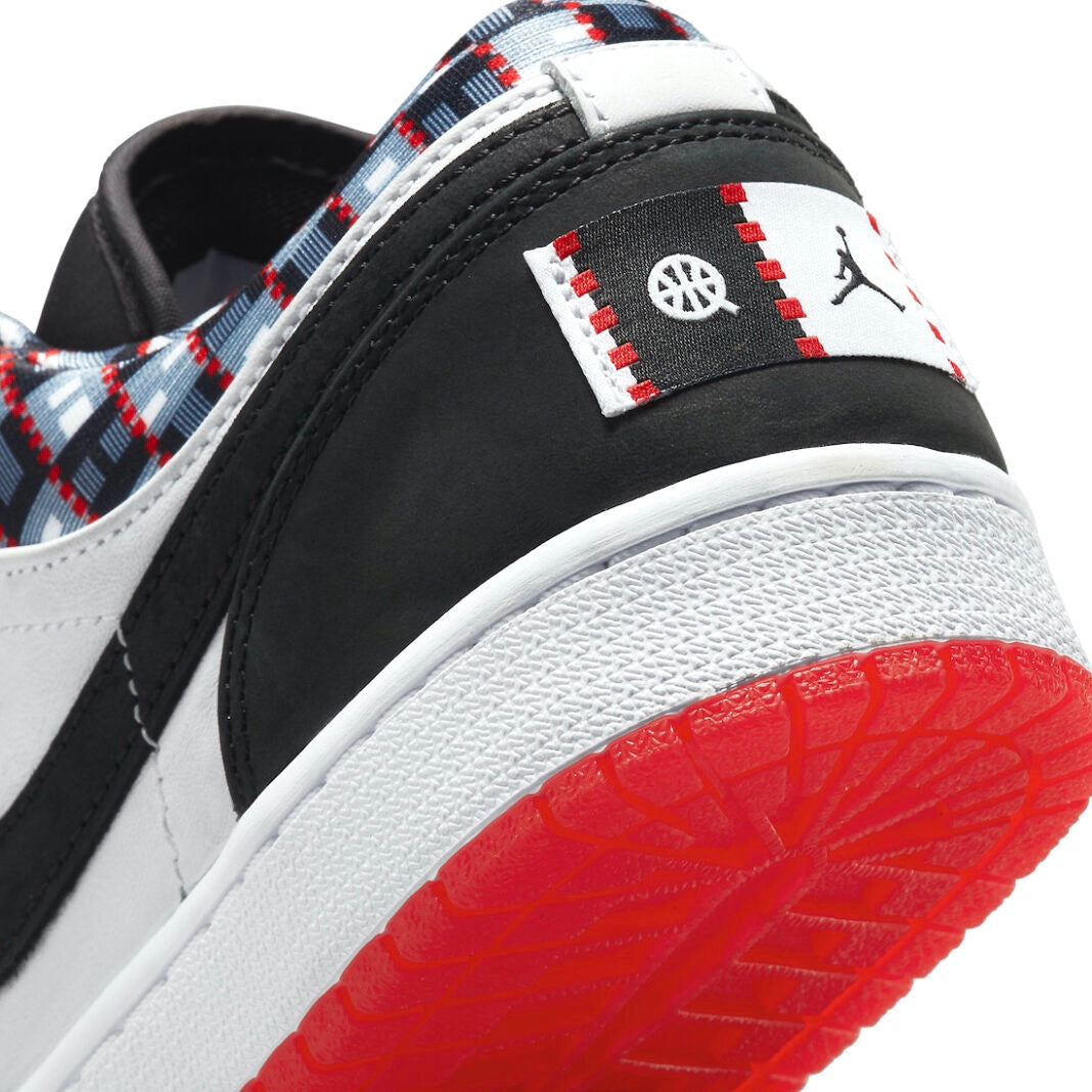 Air Jordan 1 Low Quai 54 Sneakers - White, Black & University Red Colorway | Men's Basketball Shoes for Streetwear & Casual Outfits