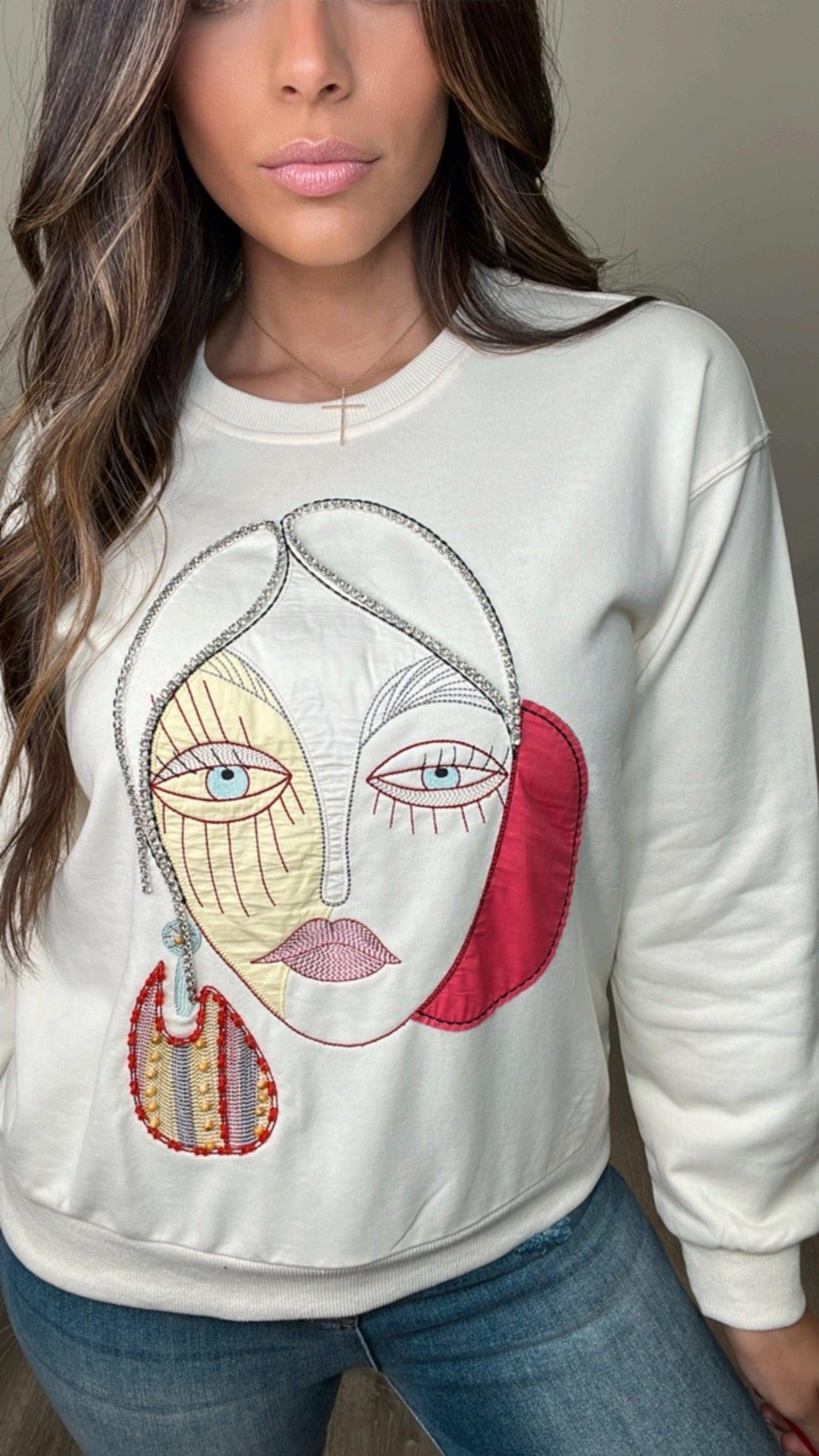 Reina Apricot Sweatshirt for Women - Soft & Cozy Pullover Sweater - Perfect for Casual Wear, Lounge & Fall Outfits