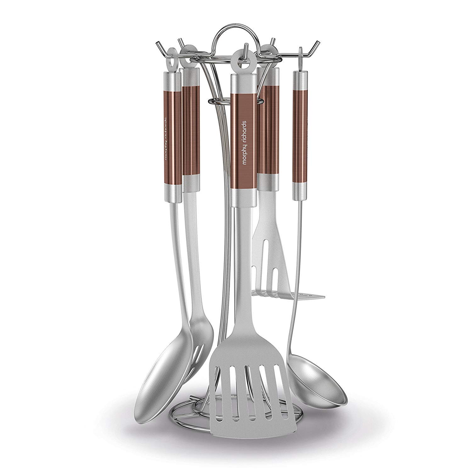 Morphy Richards 5-Piece Stainless Steel & Copper Accents Tool Set - Perfect for Kitchen, Home Decor, and Gift Giving