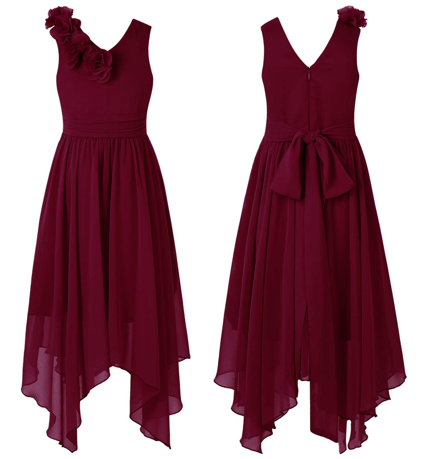 Princess Flower Dress for Girls - Elegant Pleated Pageant Gown for Birthday, Prom & Bridesmaid | Perfect for Special Occasions & Photo Shoots