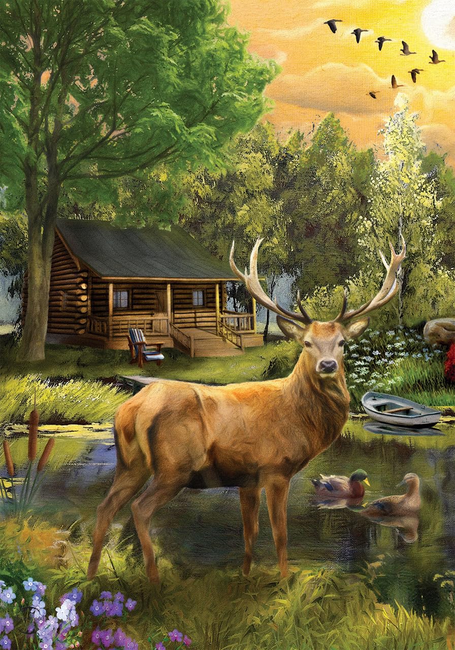 Briarwood Lane Great Outdoors Elk House Flag - Durable Outdoor Decor for Cabin, Lodge & Hunting Camp - Perfect for Seasonal Display & Wildlife Enthusiasts