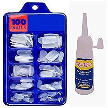 Premium 100-Piece Jangra Acrylic Artificial Nails Set with Glue - Reusable Fake Nails, Nail Extensions & Tips for Salon-Quality Manicures at Home | Perfect for Parties, Weddings & Everyday Glam