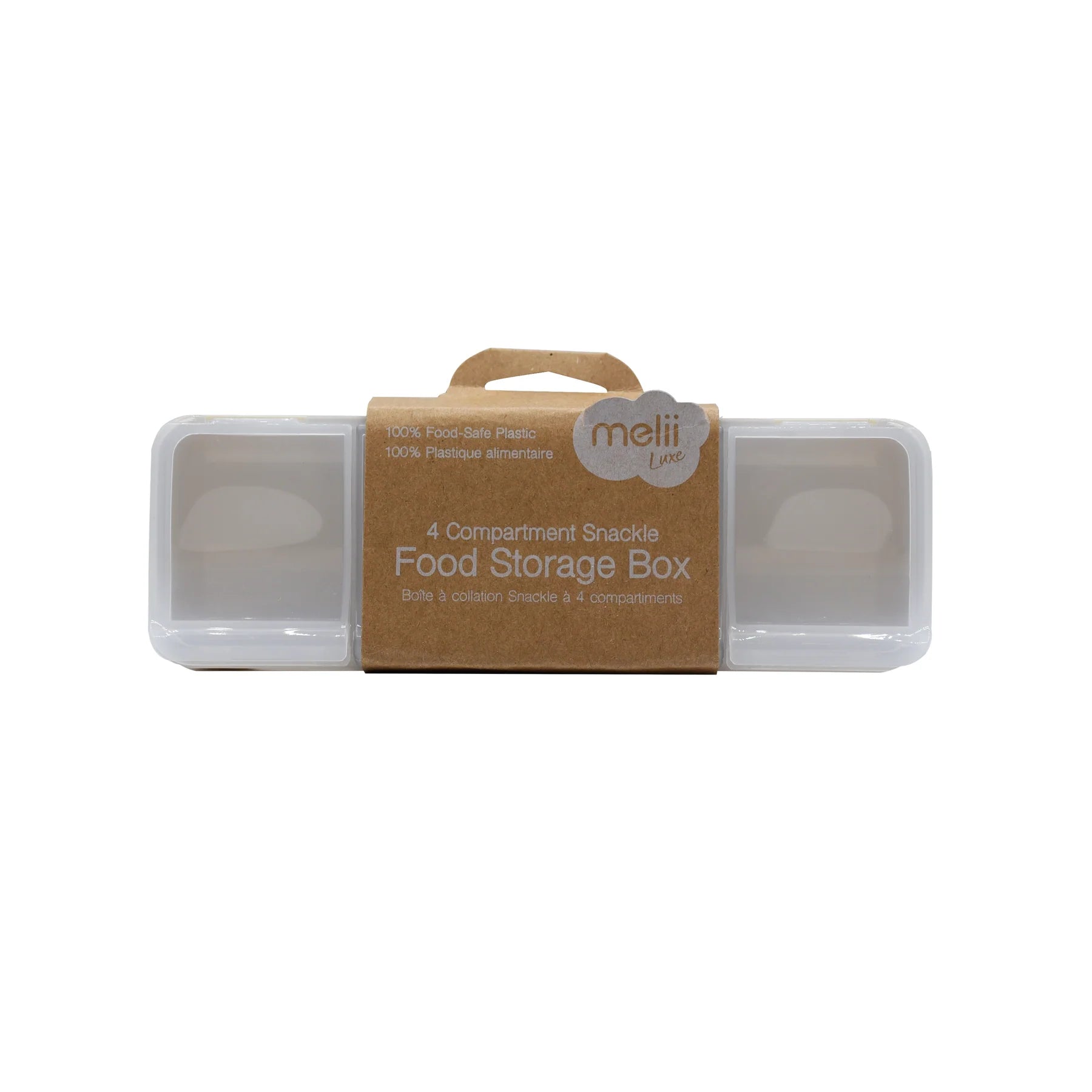 Melii Luxe Snackle Box - 4 Compartment Bento Lunch Box with Lid, Ivory White | Perfect for Office Lunch, Picnics, Travel & Meal Prep