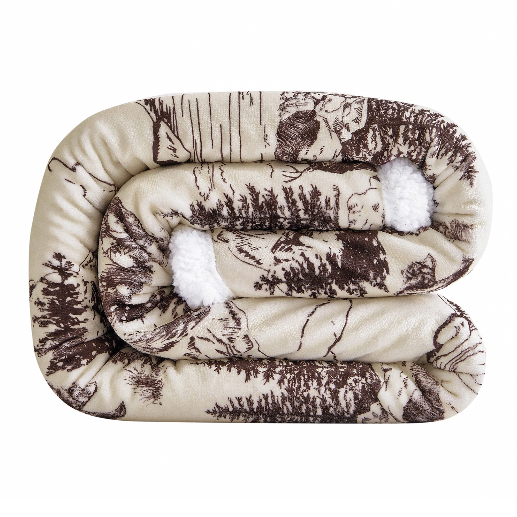 Cozy White Pine Campfire Sherpa Throw Blanket - Soft Flannel Fleece for Winter Warmth - Perfect for Camping, Picnics, and Home Decor