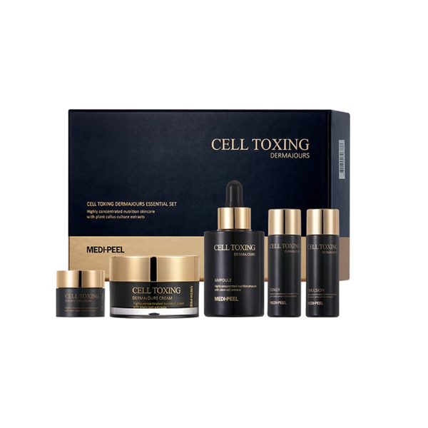 Medi Peel Cell Toxing Dermajours Essential Set - 5-Piece Korean Skincare Kit for Anti-Aging & Brightening | Perfect for Daily Routine & Gift Sets